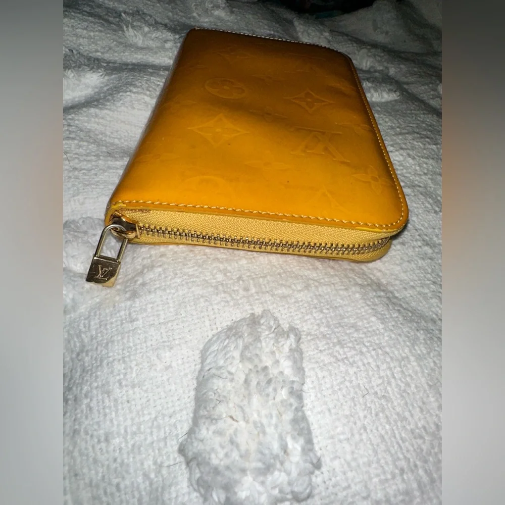 Authentic Yellow Louis Vuitton Yellow Vernis Wallet